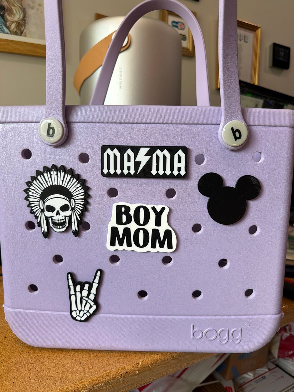 Lot of 5 Boy Mom Punk Rock Themed Bogg Bag Charms - Slightly Imperfect